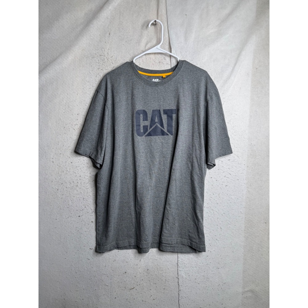 CAT Caterpillar Mens XXL Gray Graphic Logo Short Sleeve Workwear T-Shirt 1569339